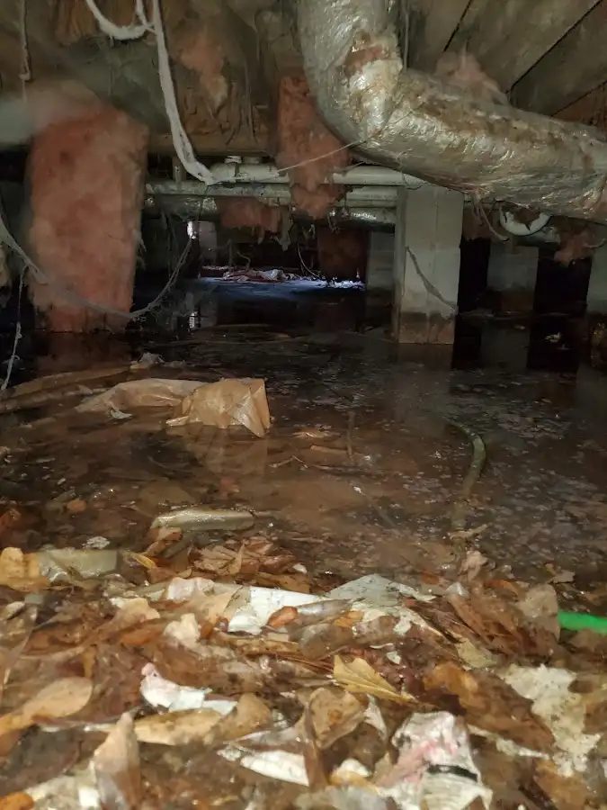 Crawl space flood assessment for Commercial Water Damage Restoration in Pavilion