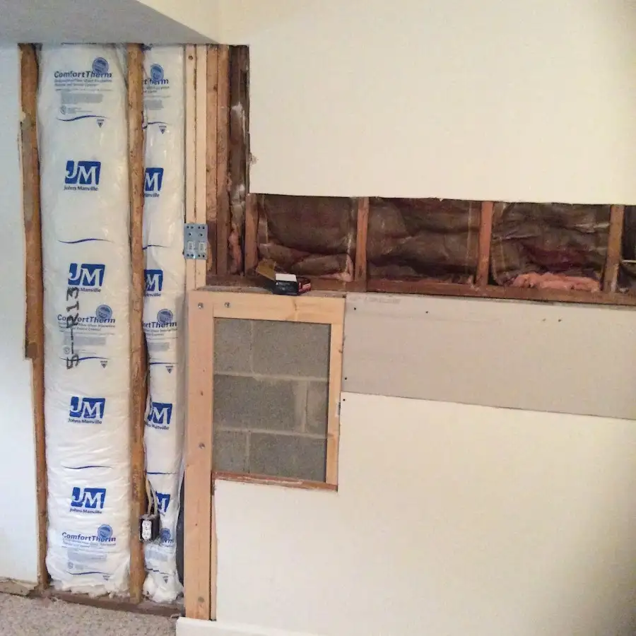 Wall insulation replacement during Contents Cleaning & Restoration in Pavilion